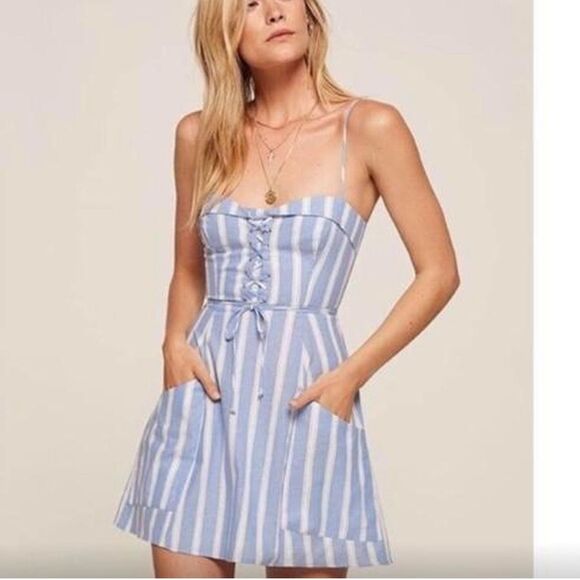 Reformation Dresses & Skirts - Reformation Lorimer Striped Mini Dress